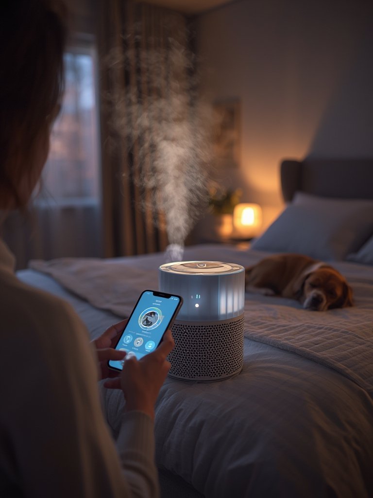 air purifier in action